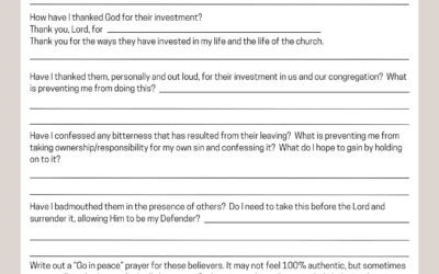 SAYING GOODBYE:  WHEN PEOPLE LEAVE YOUR CONGREGATION (WORKSHEET)